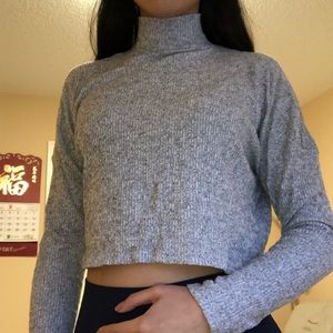 Mock Neck Cropped Long Sleeve